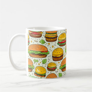 Taza De Café Patrón de Hamburguesas Cutas