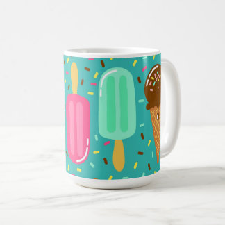 Taza De Café Patrón de Helado Colorido Verano