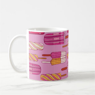 Taza De Café Patrón de helados, ilustracion.