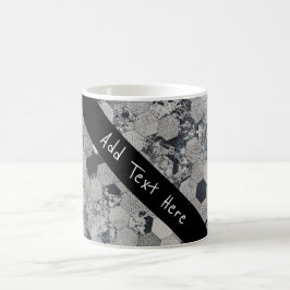 Taza De Café Patrón de hexágono geométrico, blanco y negro