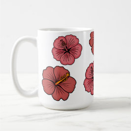 Taza De Café Patrón de hibiscos tropicales personalizado