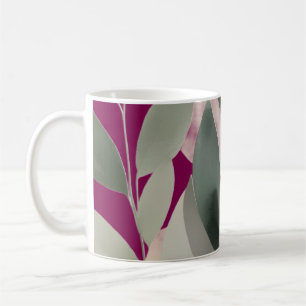 Taza De Café Patrón de hoja botánica minimalista
