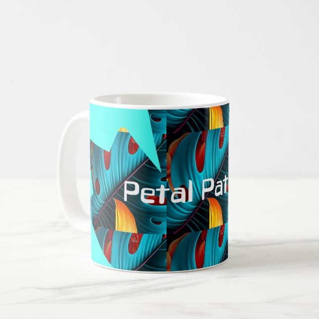 Taza De Café Patrón de hoja de palma verde (Anverso izquierdo)