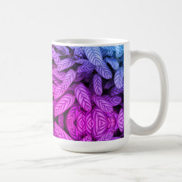 Taza De Café Patrón de hoja en blanco y negro