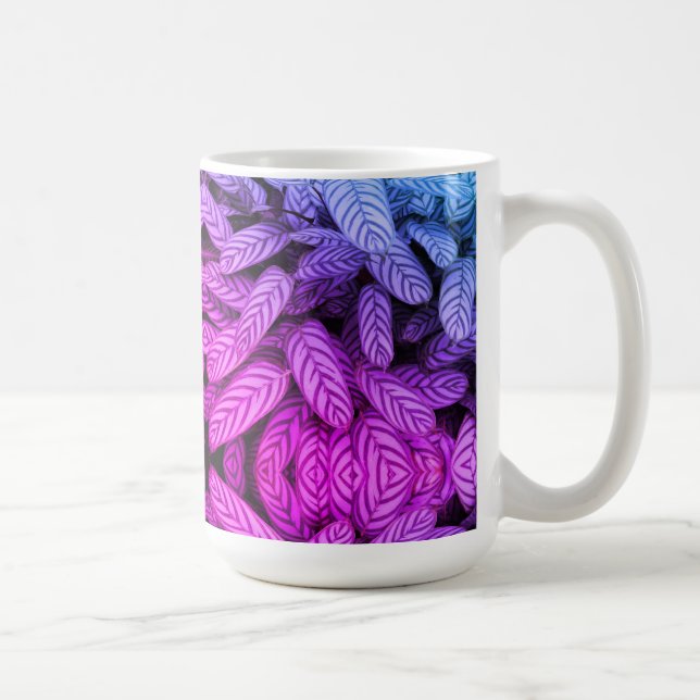 Taza De Café Patrón de hoja en blanco y negro (Derecha)