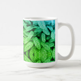Taza De Café Patrón de hoja en blanco y negro