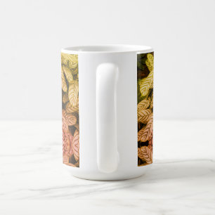 Taza De Café Patrón de hoja en blanco y negro