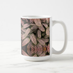 Taza De Café Patrón de hoja en blanco y negro