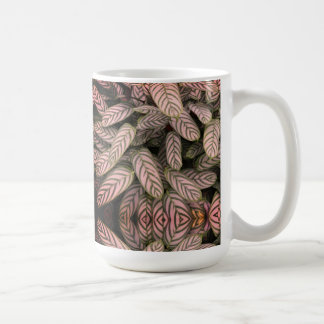 Taza De Café Patrón de hoja en blanco y negro