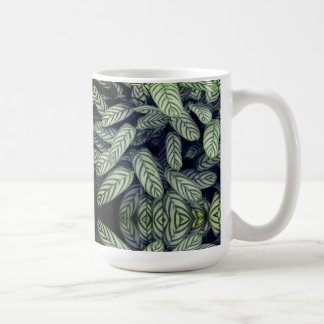Taza De Café Patrón de hoja en blanco y negro