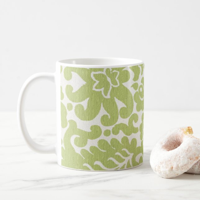 Taza De Café Patrón de hoja tazón de café verde impreso (Con donut)