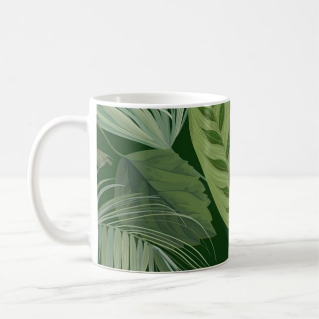 Taza De Café Patrón de hojas (Izquierda)