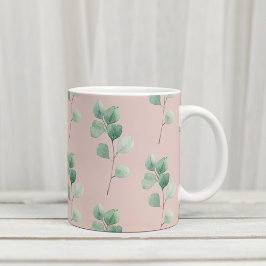 Taza De Café Patrón de hojas acuáticas modernas