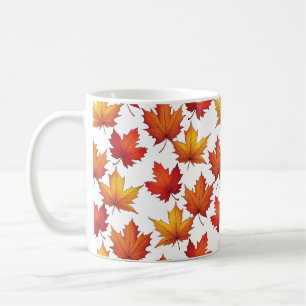 Taza De Café Patrón de hojas de arce rojas. Patrón de caída