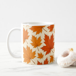 Taza De Café Patrón de Hojas de Otoño