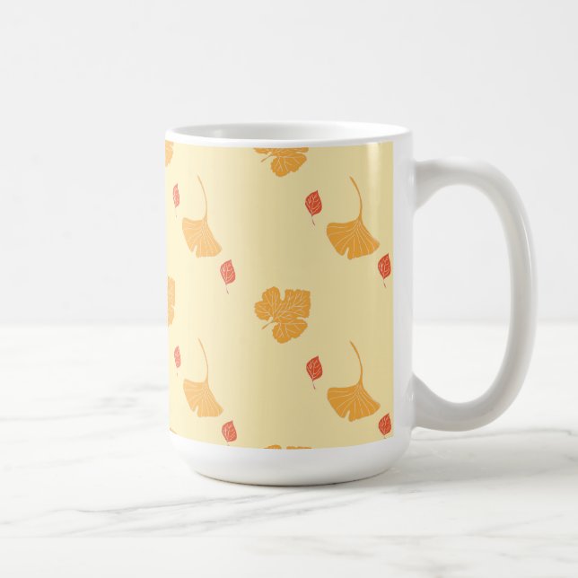 Taza De Café Patrón de hojas de otoño (Derecha)
