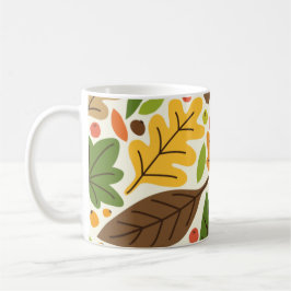 Taza De Café Patrón de hojas de otoño y bellotas coloridas
