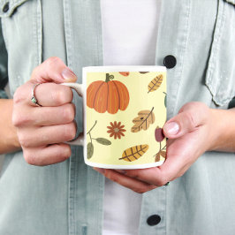 Taza De Café Patrón de hojas de otoño y cosecha