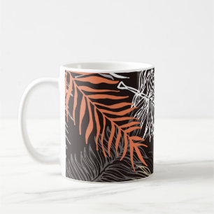 Taza De Café Patrón de hojas de palma dibujadas a mano