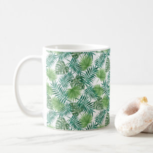 Taza De Café Patrón de hojas de palma modernas