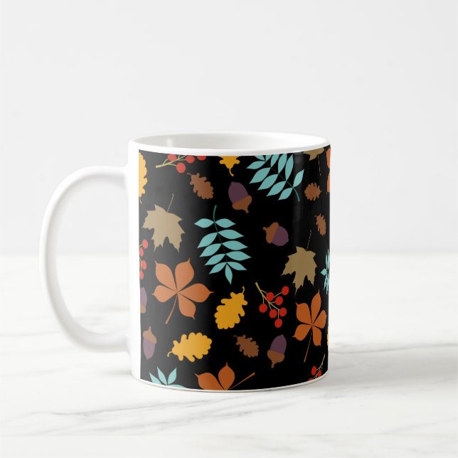 Taza De Café Patrón de hojas otoñales (Izquierda)