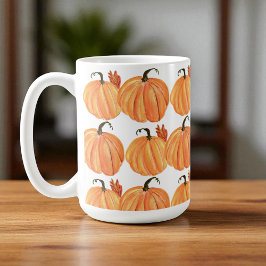 Taza De Café Patrón de hojas otoñales de la calabaza de otoño