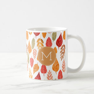 Taza De Café Patrón de hojas otoñales pintadas