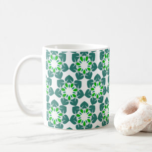 Taza De Café Patrón de hojas, patrón de hojas, hojas verdes