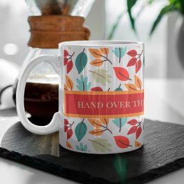 Taza De Café Patrón de hojas personalizadas del otoño feliz