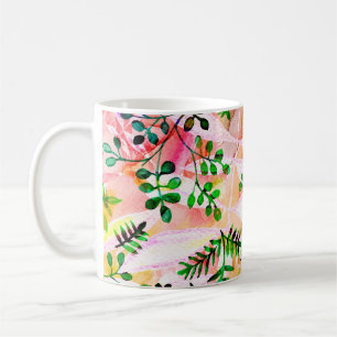 Taza De Café Patrón de hojas tropicales que se repite. Foto art