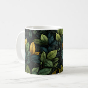 Taza De Café Patrón de hojas verdes