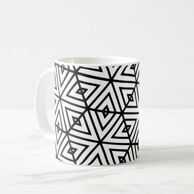 Taza De Café Patrón de Honeycomb Hexagon Blanco Geométrico (Anverso izquierdo)
