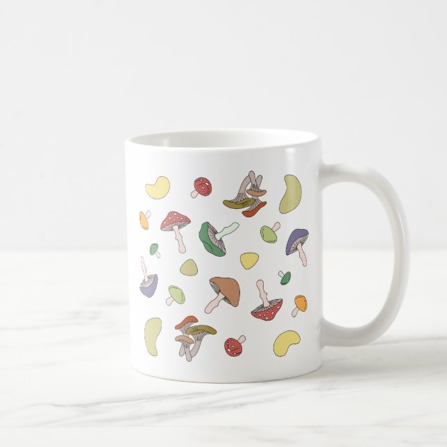 Taza De Café Patrón de hongos (Derecha)