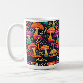 Taza De Café Patrón de hongos Groovy 70 personalizado