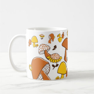 Taza De Café Patrón de hongos nostálgicos