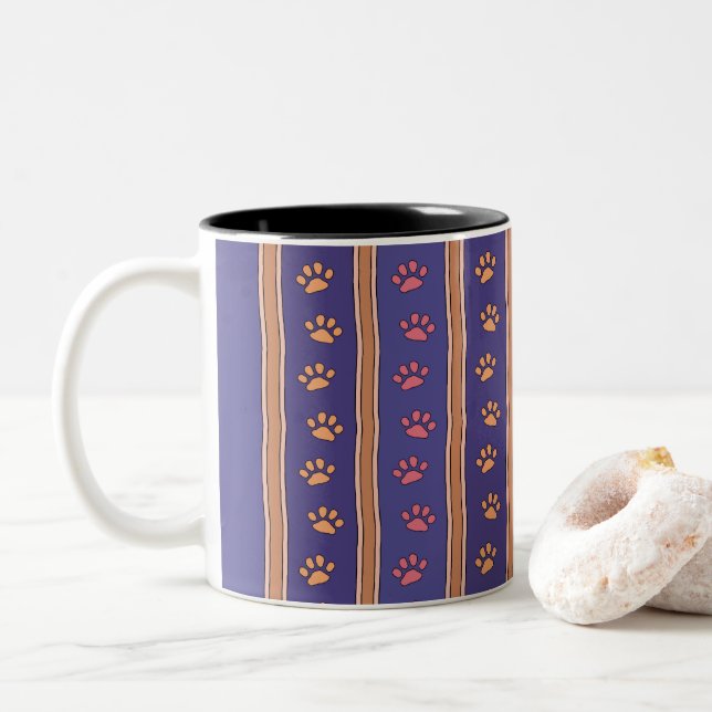 Taza De Café Patrón de huella (Con donut)