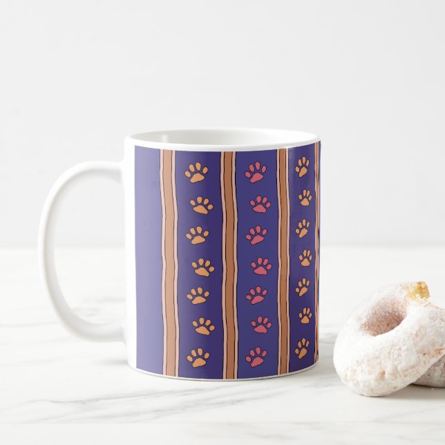 Taza De Café Patrón de huella (Con donut)