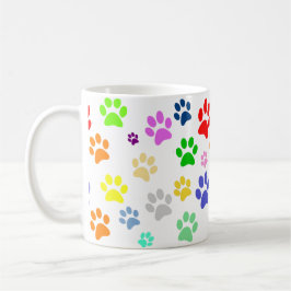 Taza De Café Patrón de huellas de mascotas divertido y adorable