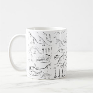 Taza De Café Patrón de huesos fósiles de dinosaurios