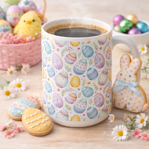 Taza De Café Patrón de huevo de Pascua pastel
