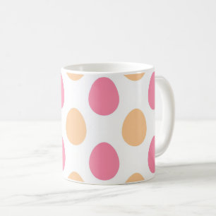 Taza De Café Patrón de Huevos de Pascua Pastel Rosa Melocotón