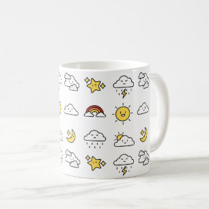 Taza De Café Patrón de icono del clima bonito