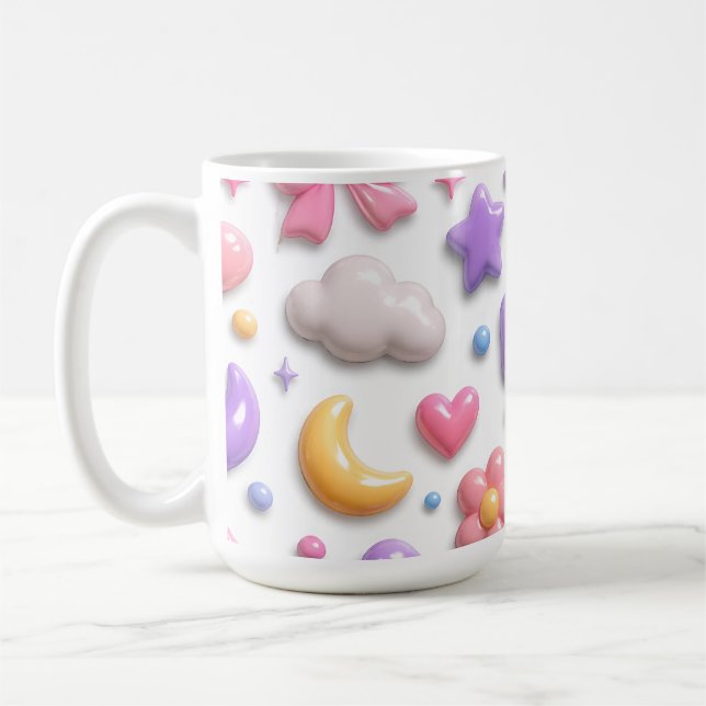 Taza De Café Patrón de iconos pastel de dulces lindos (Izquierda)