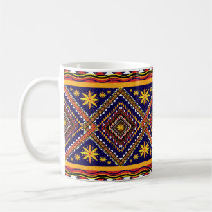 Taza De Café Patrón de ikat oriental geométrico étnico tradicio