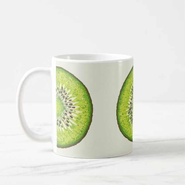 Taza De Café Patrón de ilustracion de Kiwi Slice (Izquierda)
