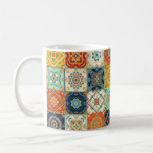 Taza De Café Patrón de ilustracion de mosaico de mosaico de mos