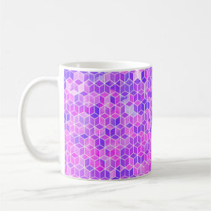 Taza De Café Patrón de ilustracion hexagonal de acuarela
