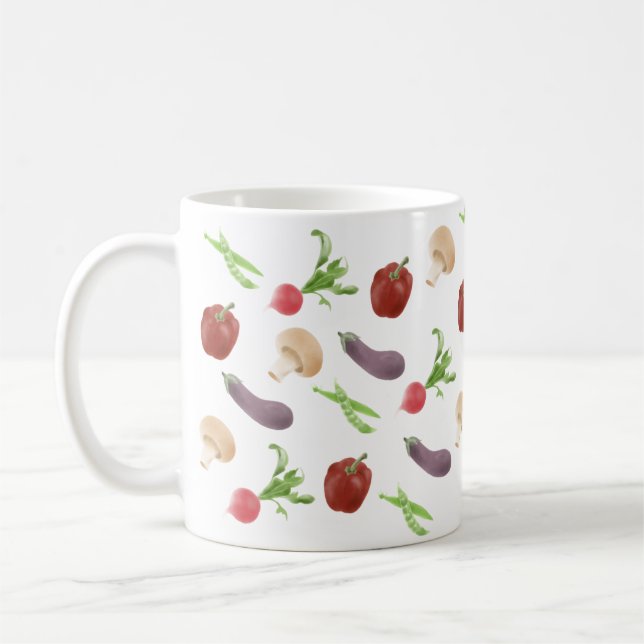 Taza De Café Patrón de Ilustracion vegetal (Izquierda)