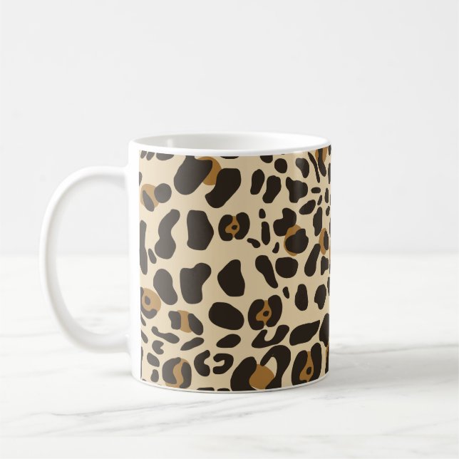 Taza De Café Patrón de impresión animal de leopardo jaguar (Izquierda)
