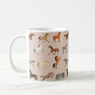 Taza De Café Patrón de impresión de caballos, niños y Chicas, r